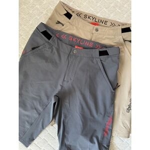 Troy Lee Designs Skyline Shorts Lot Mens 36 Gray Tan MTB 12" Inseam Pockets
